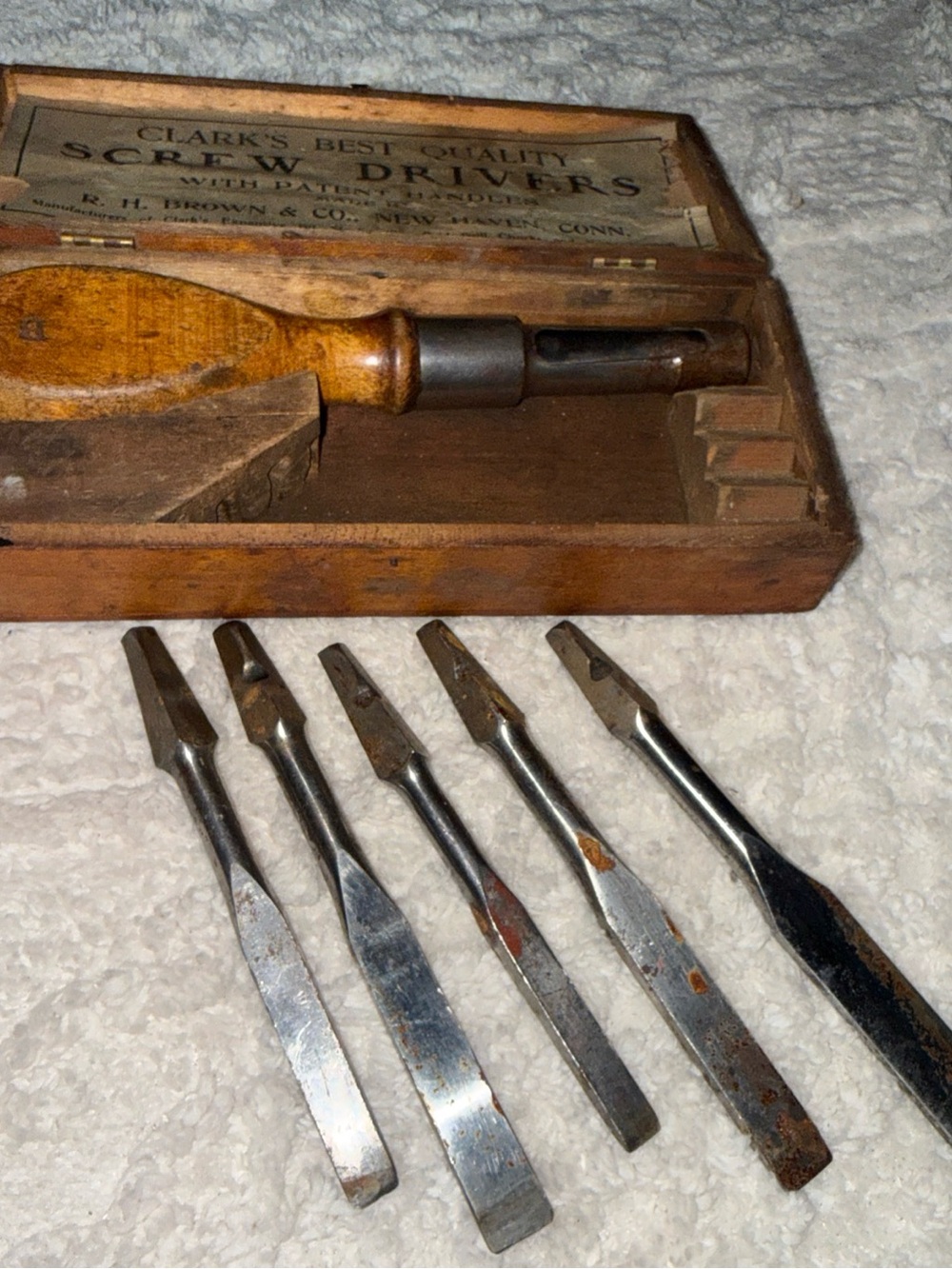 Clark’s Best Quality Screw Drivers patent vintage tool set